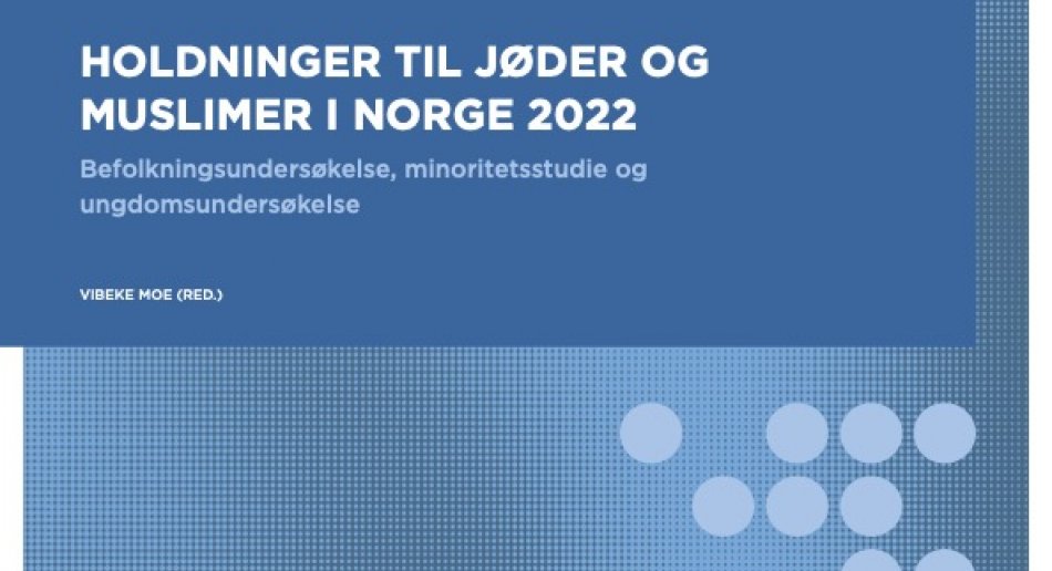 A slide titled "Holdninger til Jøder og Muslimer i Norge 2022"