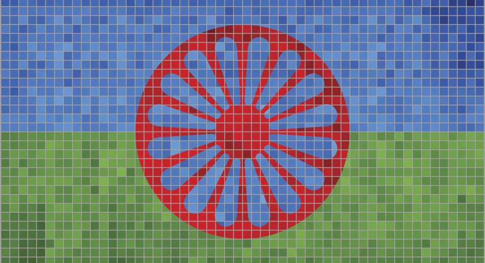 Mosaikk av flagget til romanifolket