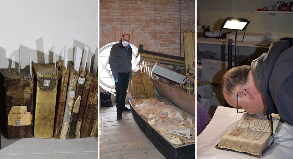 Otfried leter etter gamle bøker i kirker i Sverige