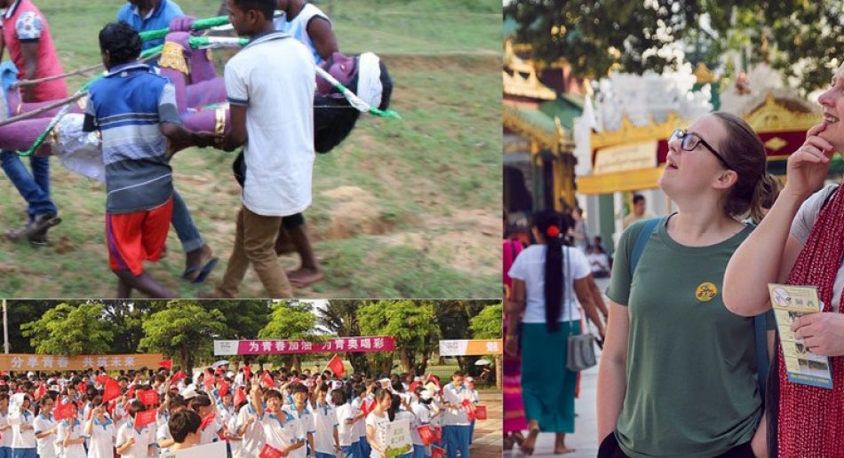 Collage av bilder fra India og Myanmar