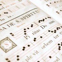 Noter med sangtekst på latin fra Missa de S. Spiritu